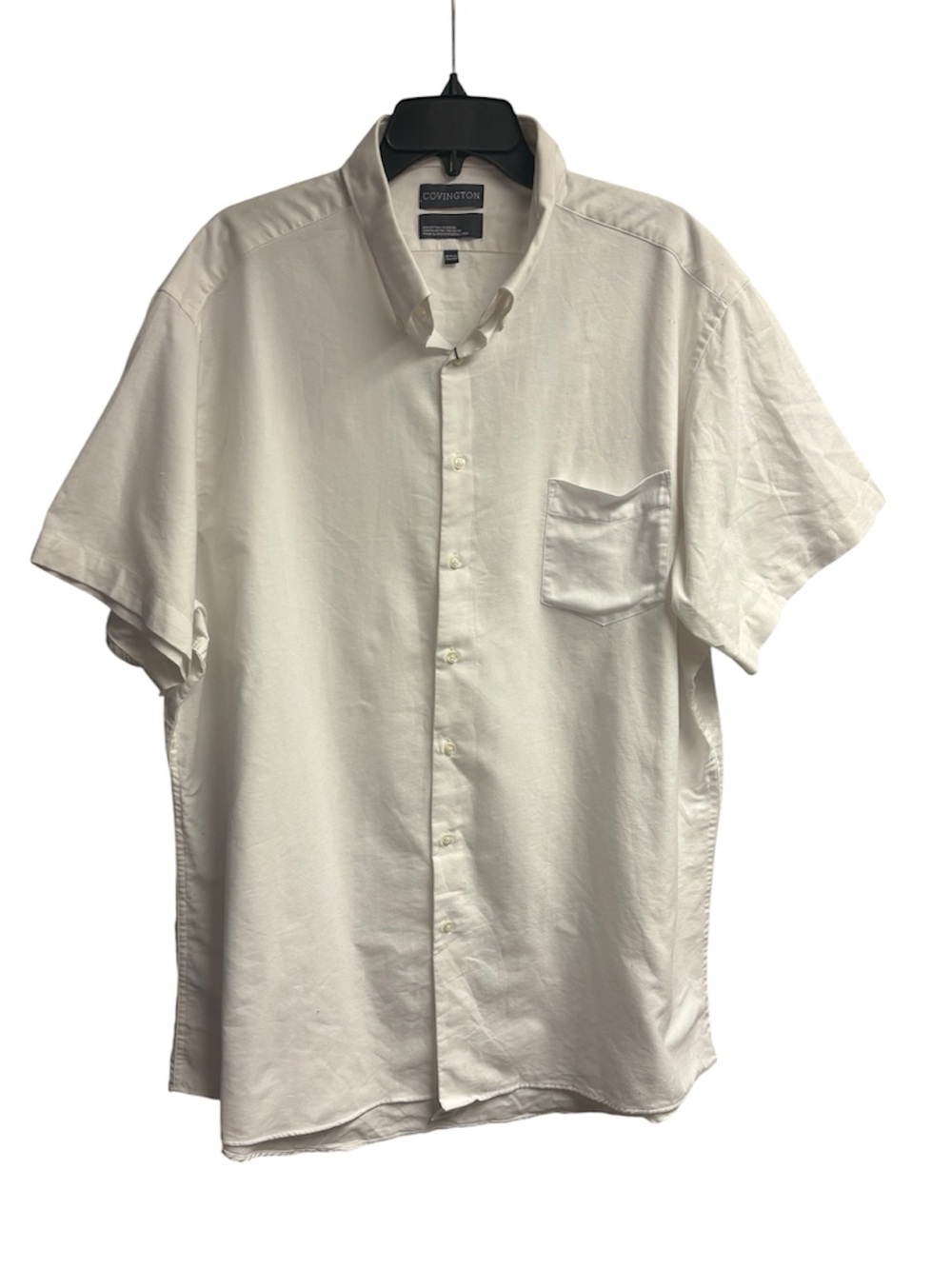 NWOT Covington Cotton Blend Button Down Short Sleeved Ivory Shirt Size XXL